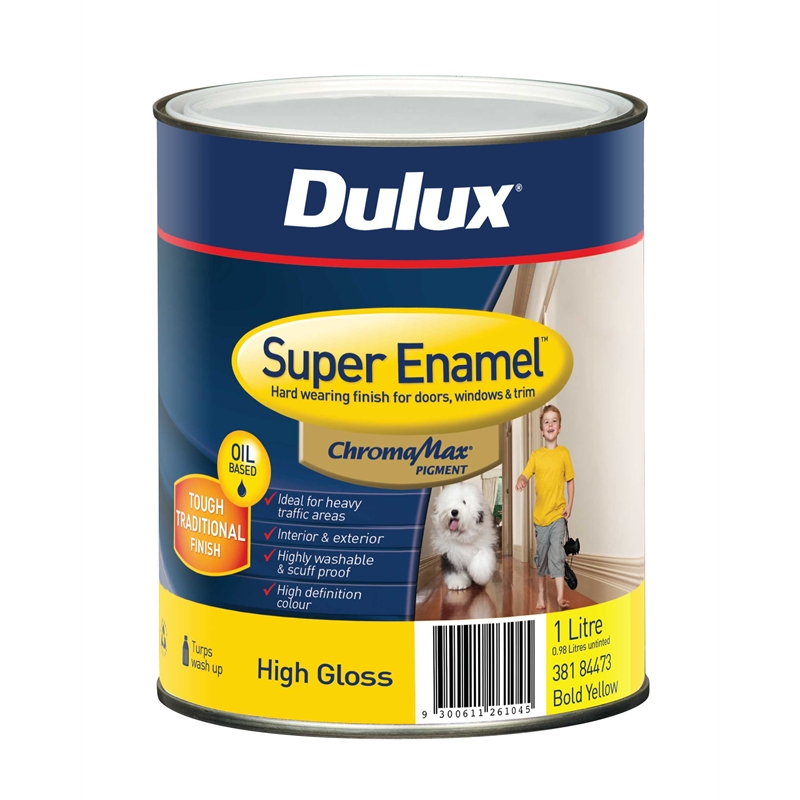  Dulux  Super Enamel High Gloss  1L Bold Yellow Bunnings 