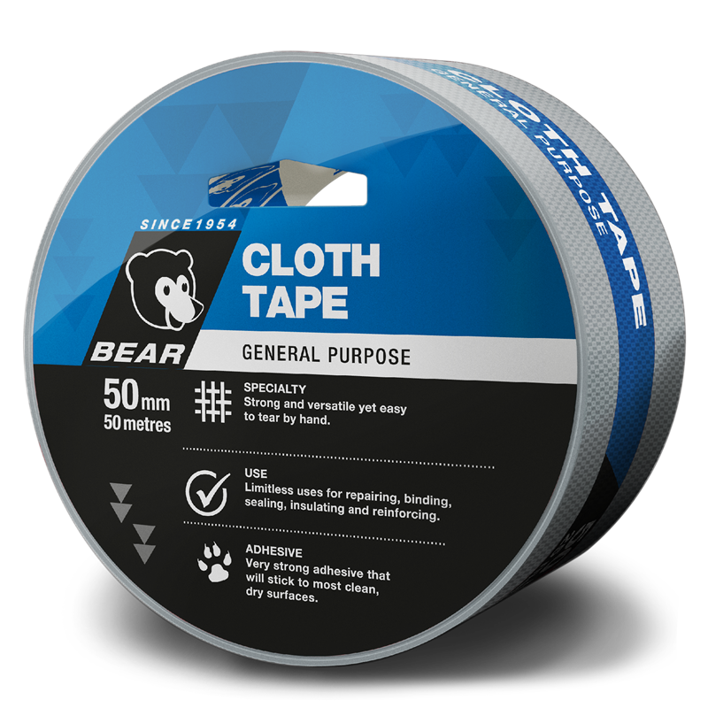 Bear General Purpose Cloth Tape 50mmx50m Silver Bunnings Warehouse