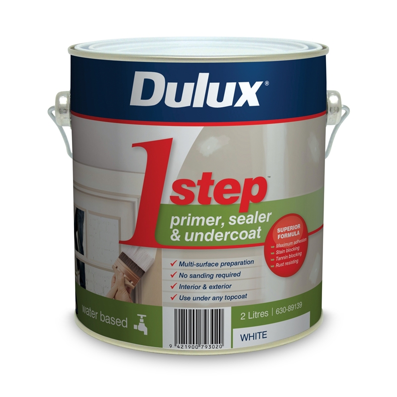 Dulux 1 Step 2L White Primer Sealer Undercoat Acrylic Bunnings Warehouse