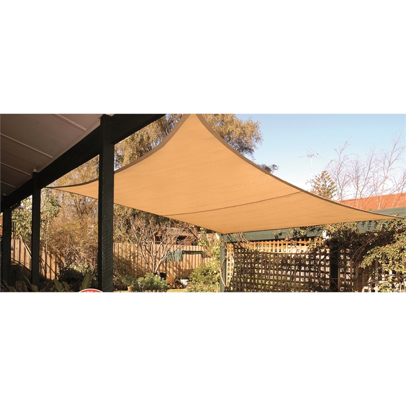 Coolaroo Shade Sail Handy Square 5 x 5m Beige SKU 00300800 Bunnings