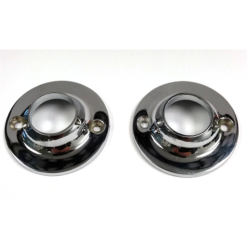 Miles Nelson Towel Rail End Flange Round 25mm Chrome 2pk Bunnings