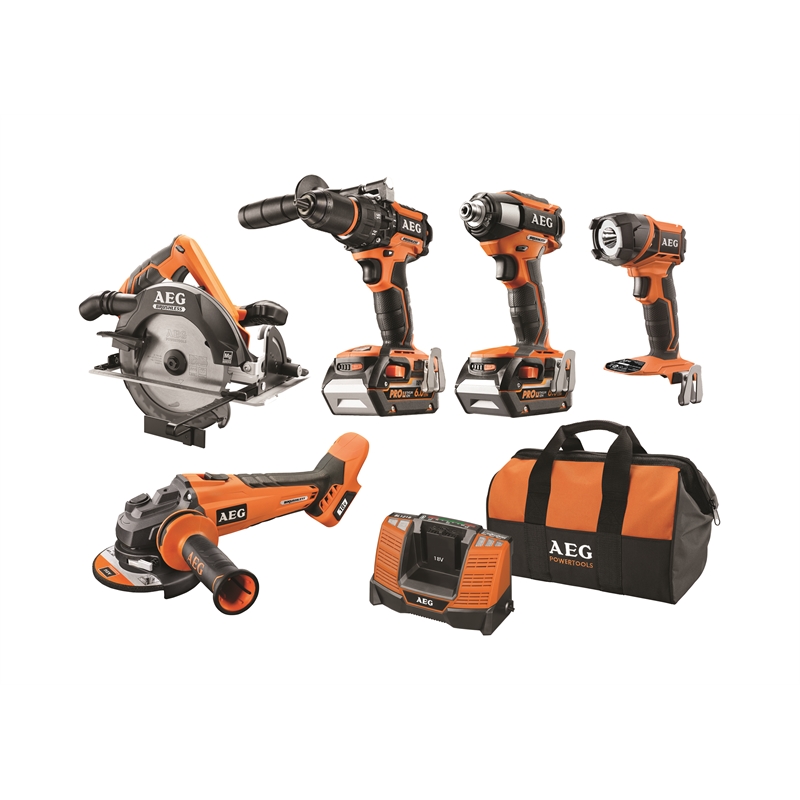 AEG 18V 2 x 6.0Ah 5 Piece Brushless Combo Kit Bunnings Warehouse