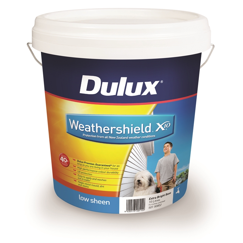  Dulux  Weathershield  10L Extra Bright Base Low Sheen 