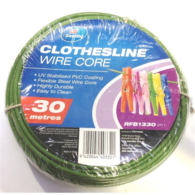 Zenith Clothesline PVC 3.7mm x 30m Green Bunnings Warehouse