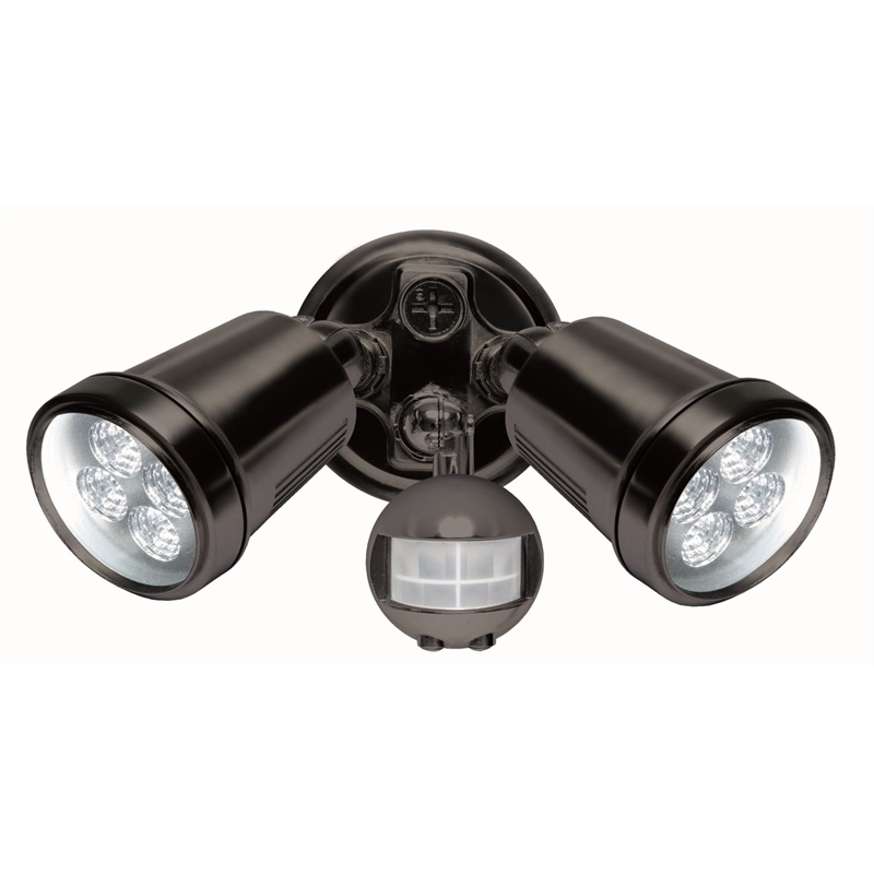 Brilliant Avalon 2x6W LED Security Sensor Light Black SKU 04370858