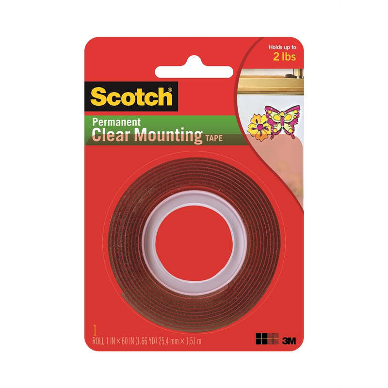 Scotch™ Permanent Mounting Tape 25.4mmx1.51m Heavy Duty Clear