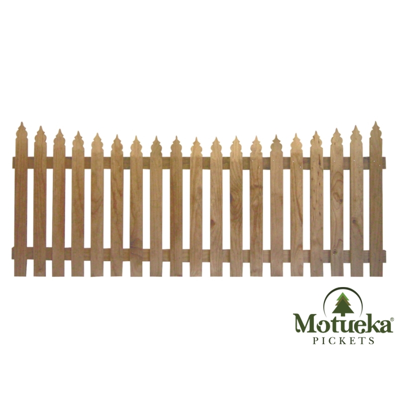 Motueka Pickets Colonial Fence Panel Curved 2145W x 900H SKU 00441653
