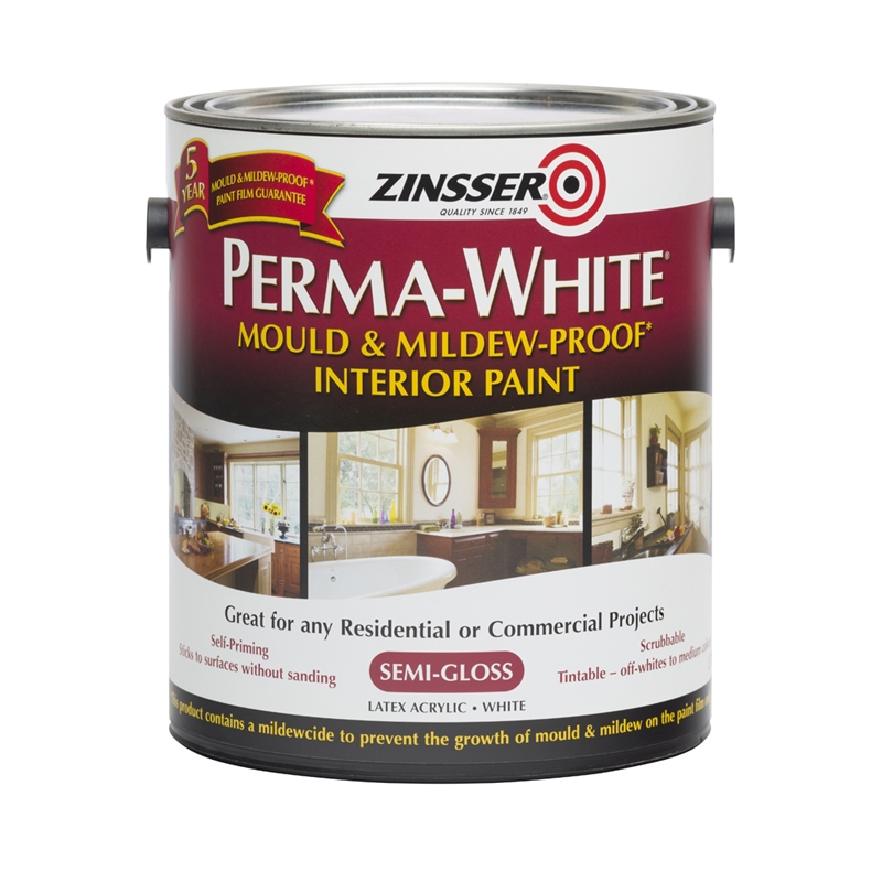 Zinsser 3.78L White Semigloss PermaWhite Interior Paint