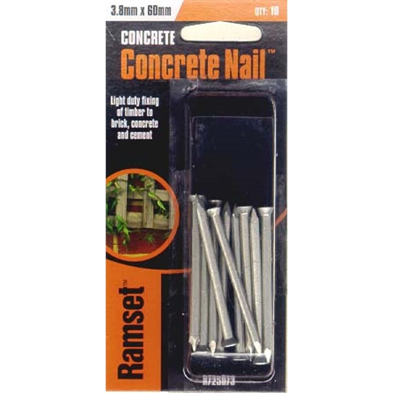 Ramset Concrete Nail 3.8 x 60mm 10pk Bunnings Warehouse