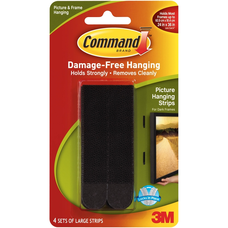 Command™ Large Black Picture Hanging Strips Bunnings Warehouse