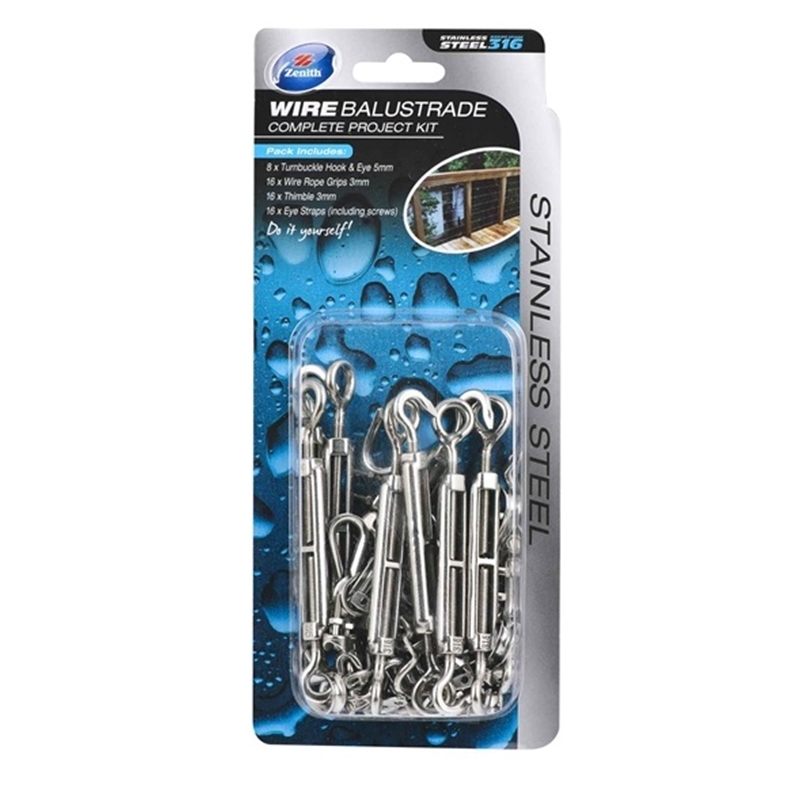 Zenith Wire Balustrade Complete Project Kit Stainless Steel