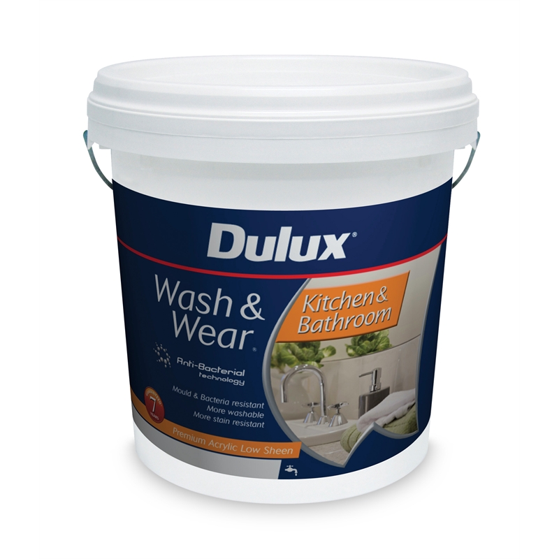 Dulux Wash & Wear Kitchen & Bathroom Low Sheen 10L Interior White SKU ...