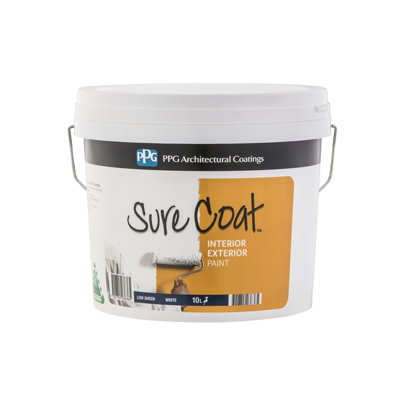 PPG Sure Coat 10L Low Sheen White Wall Paint | Bunnings Warehouse
