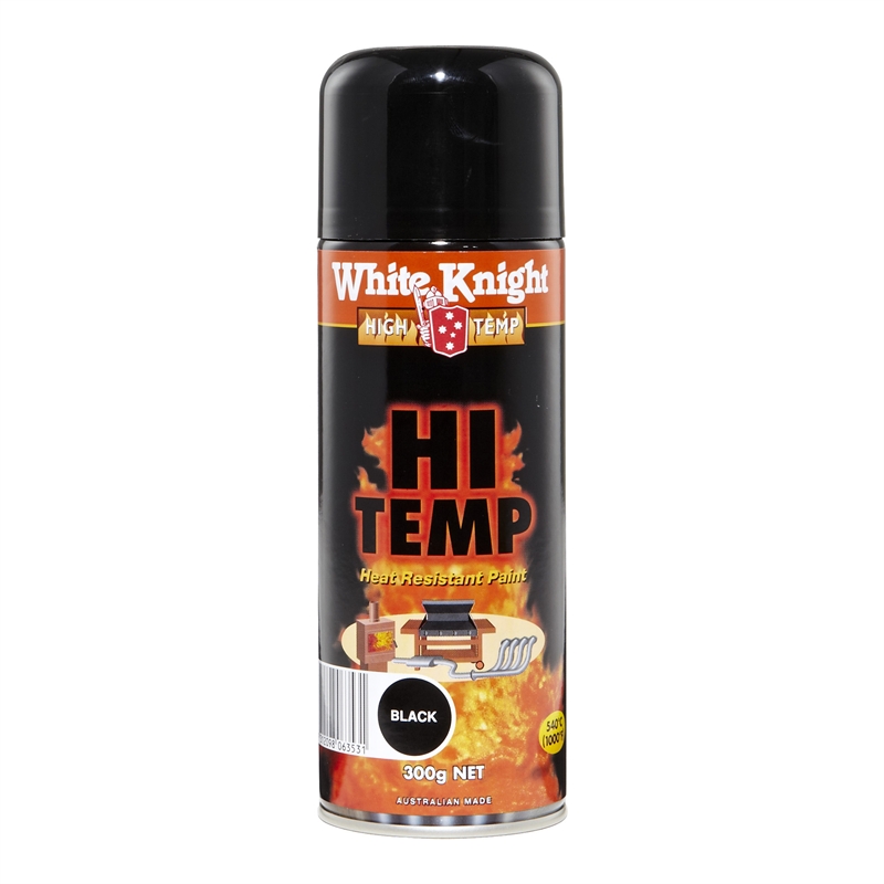 White Knight High Temperature Spray Paint 300g Black SKU 01566089