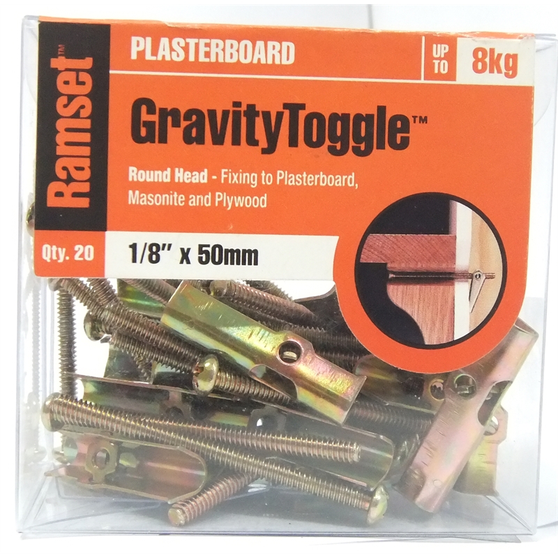 Ramset Gravity Toggle Round Head 1/8"x50 20pk Bunnings Warehouse