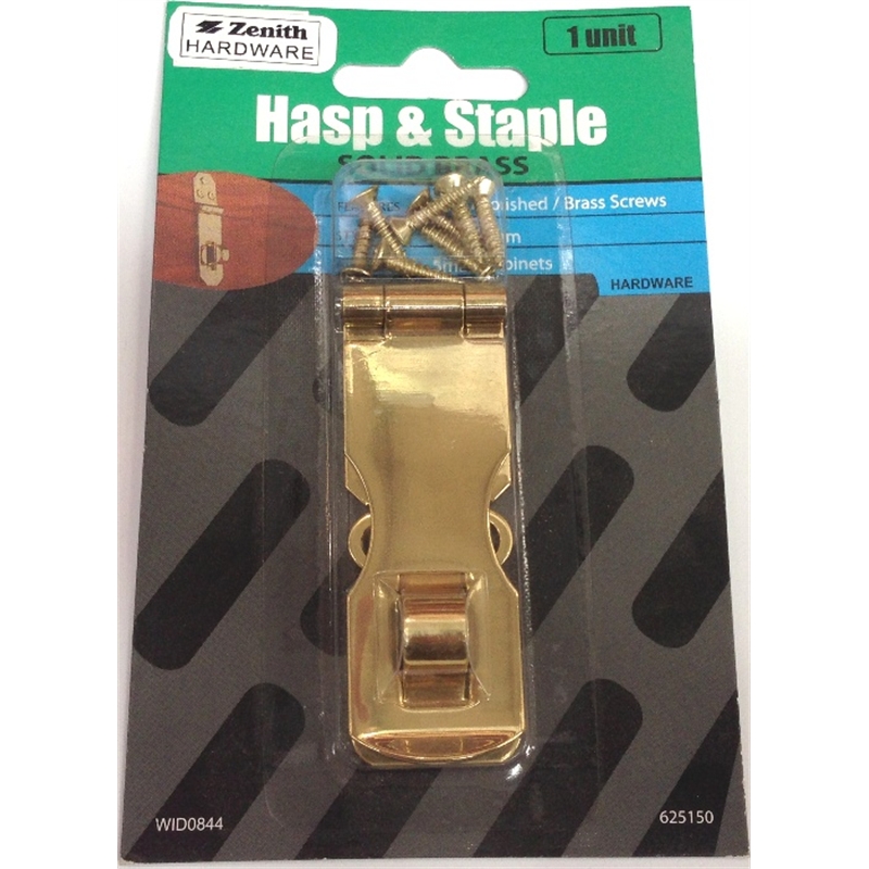 Zenith Decorative Hasp & Staple 25 x 73mm Brass Bunnings Warehouse