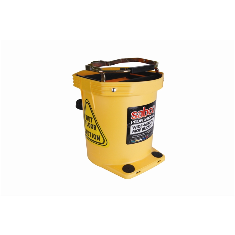 Sabco Widemouth Bucket With Mop Wringer 16L Yellow Bunnings Warehouse