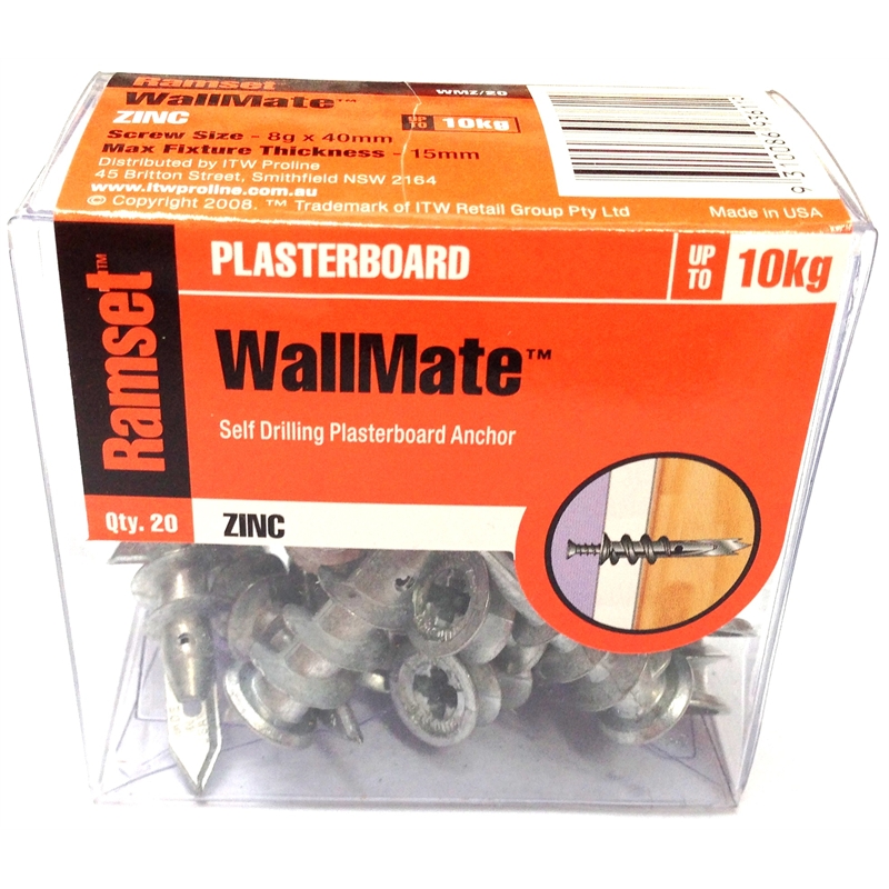 Ramset Metal WallMate 8G x 40mm 20pk Bunnings Warehouse