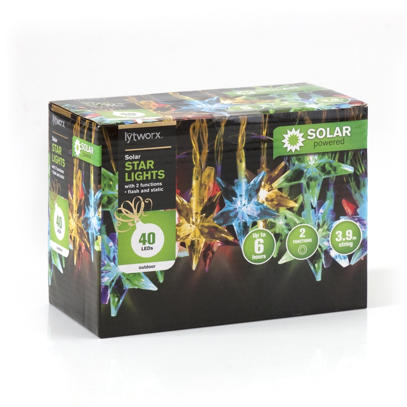 Lytworx 40 LED Multicolour Solar Star String Lights Bunnings Warehouse
