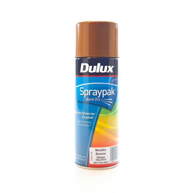 Dulux Spraypak Quick Dry Metallic Gloss 280g Bronze Bunnings Warehouse