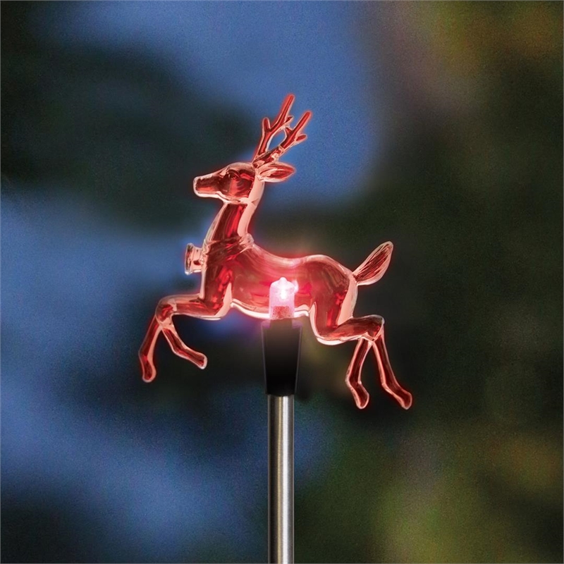 lytworx 760mm colour changing solar reindeer stake light lytworx 760mm colour changing solar reindeer stake light