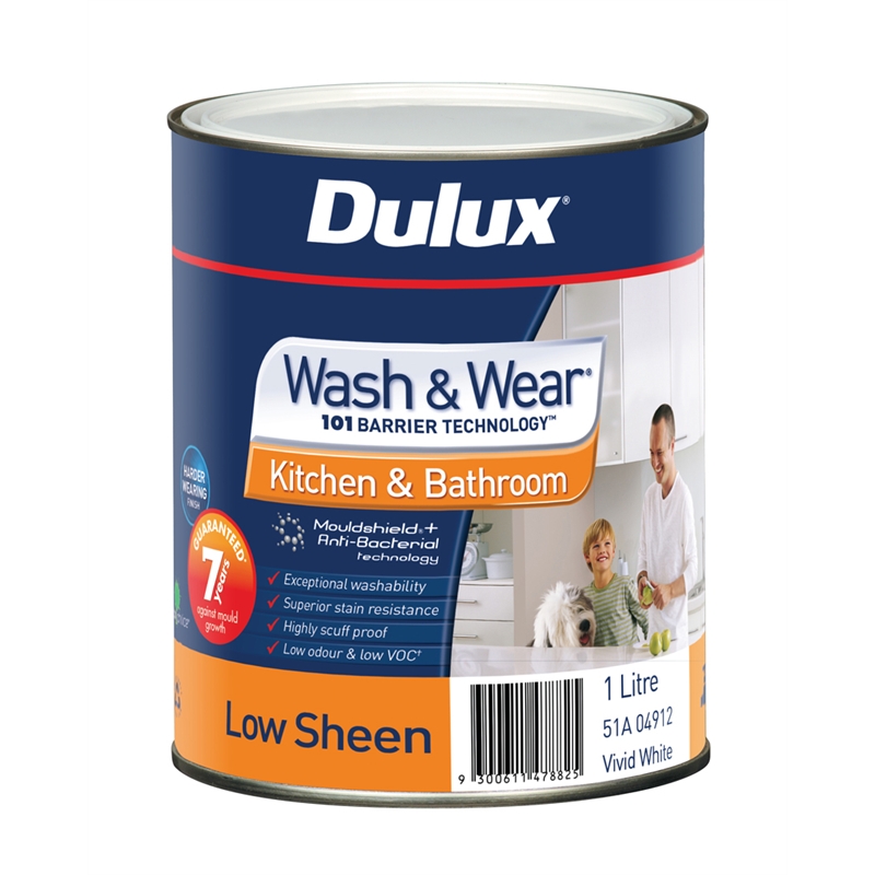 Dulux Wash & Wear Kitchen & Bathroom Low Sheen Interior