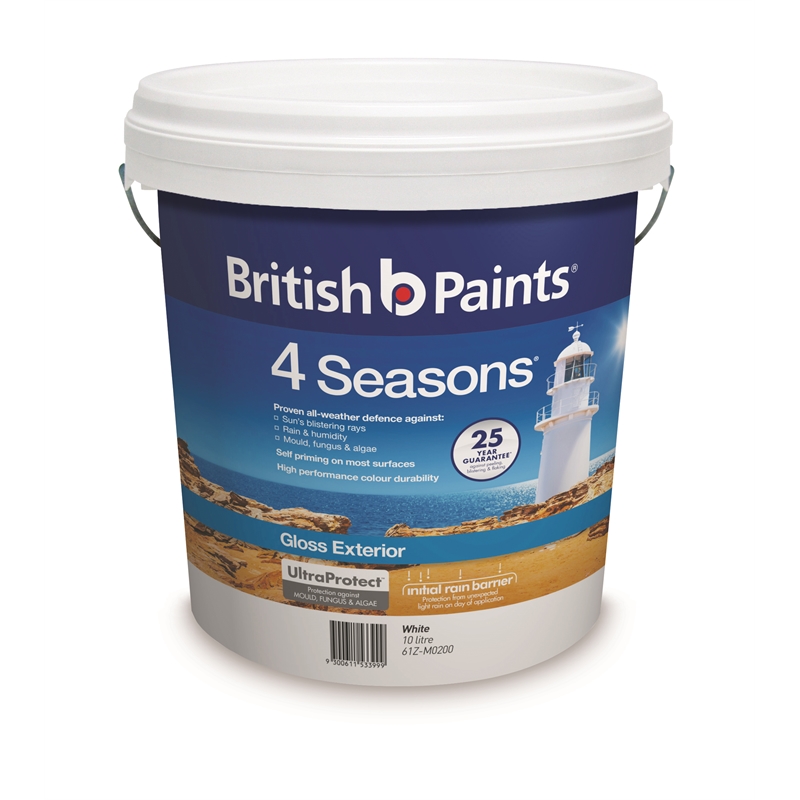British Paints 4 Seasons 10L White Gloss Exterior Paint Bunnings