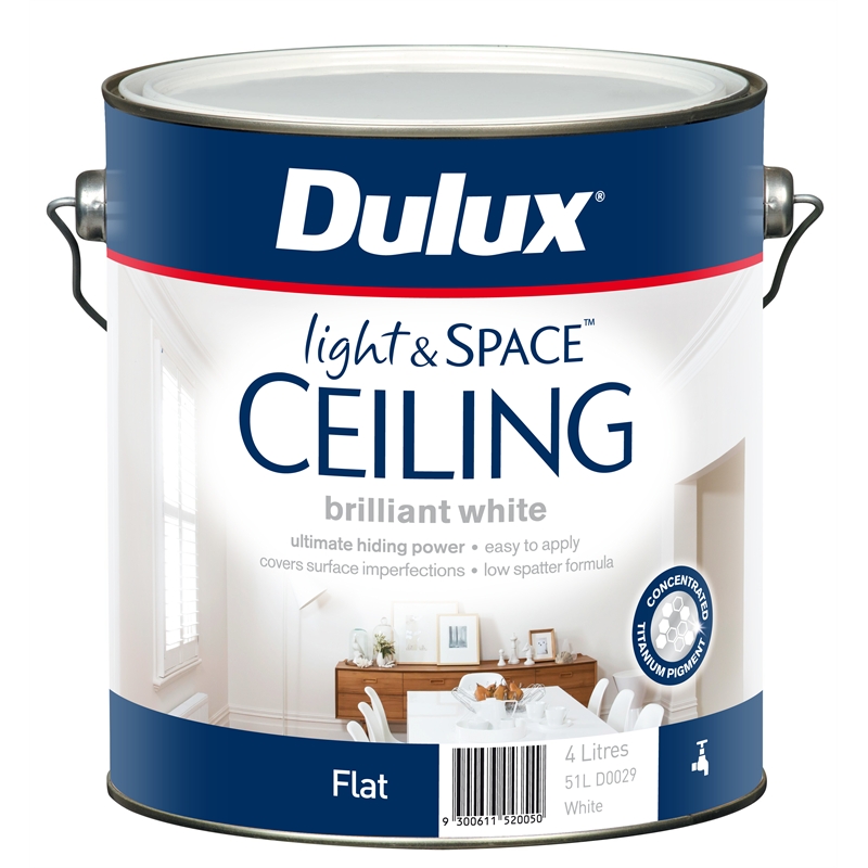 Dulux Light & Space Ceiling Paint 4L White Bunnings Warehouse