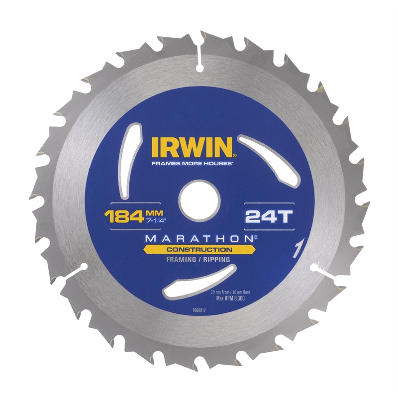 Irwin Marathon Circular Saw Blade 184mm 24T Bunnings Warehouse