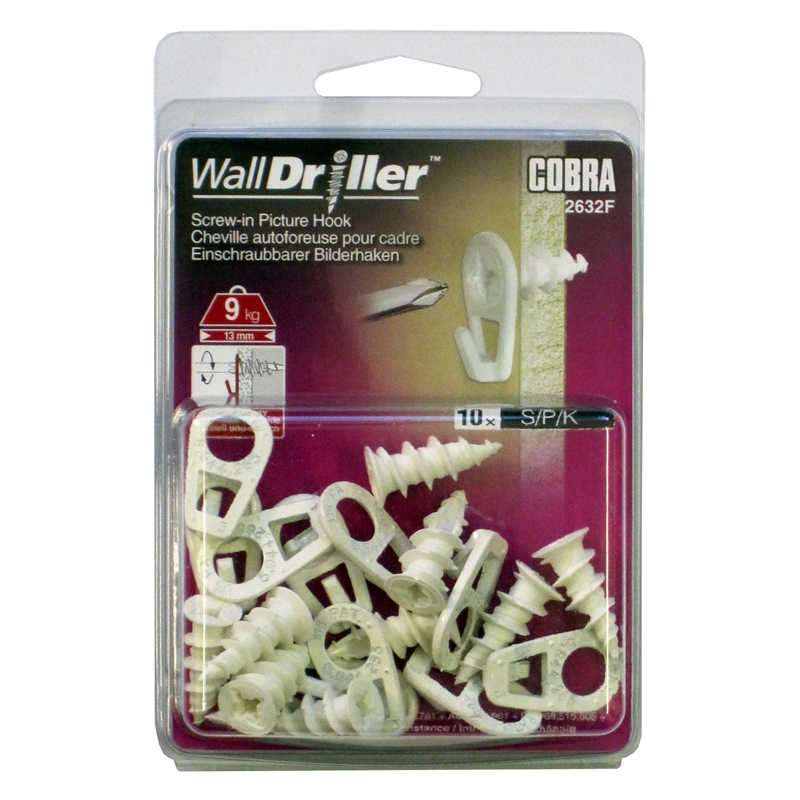 Cobra Wall Driller Picture Hooks 10pk Bunnings Warehouse
