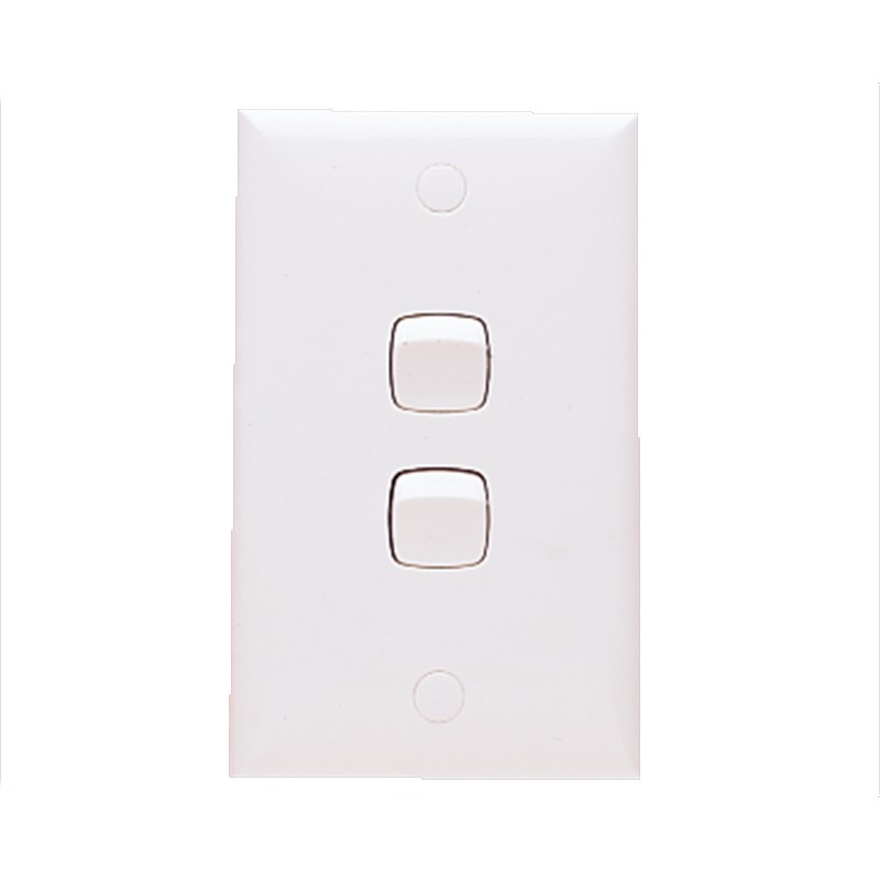 HPM 2 Gang Light Switch White Bunnings Warehouse