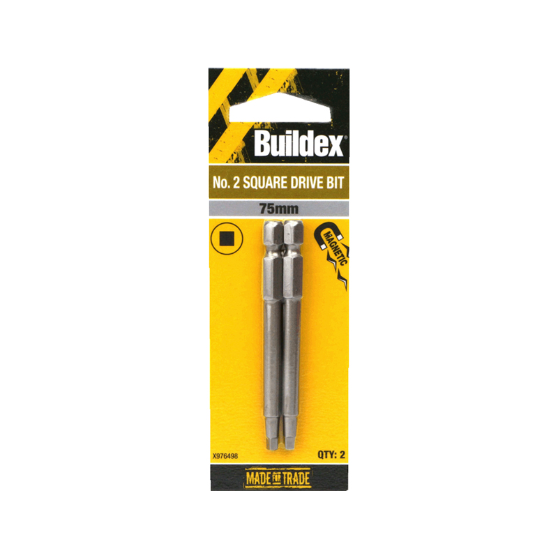 Buildex No.2 Square Drive Bit 75mm 2pk Bunnings Warehouse