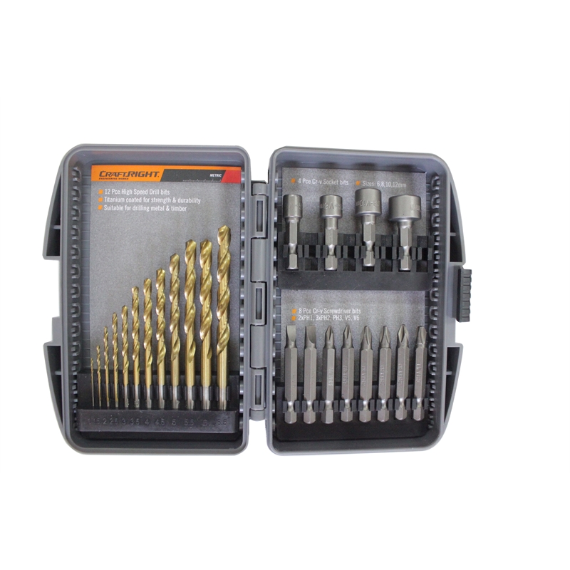 Craftright Titanium Coated Drill Bit Set 24pc Bunnings Warehouse