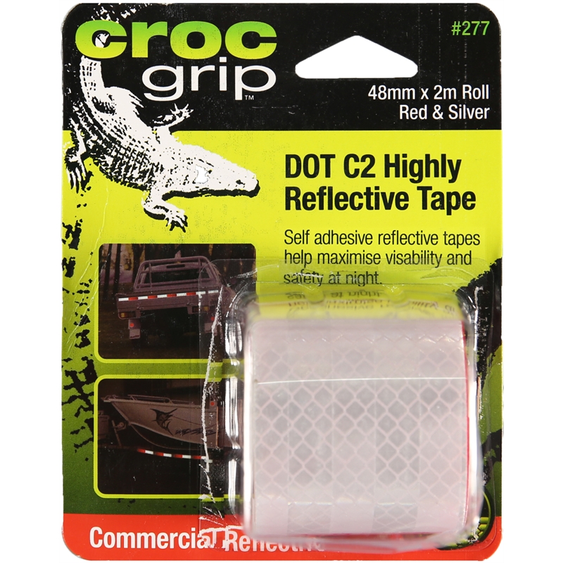 Croc Grip™ Reflective Tape 48mmx2m Red / Silver Bunnings Warehouse