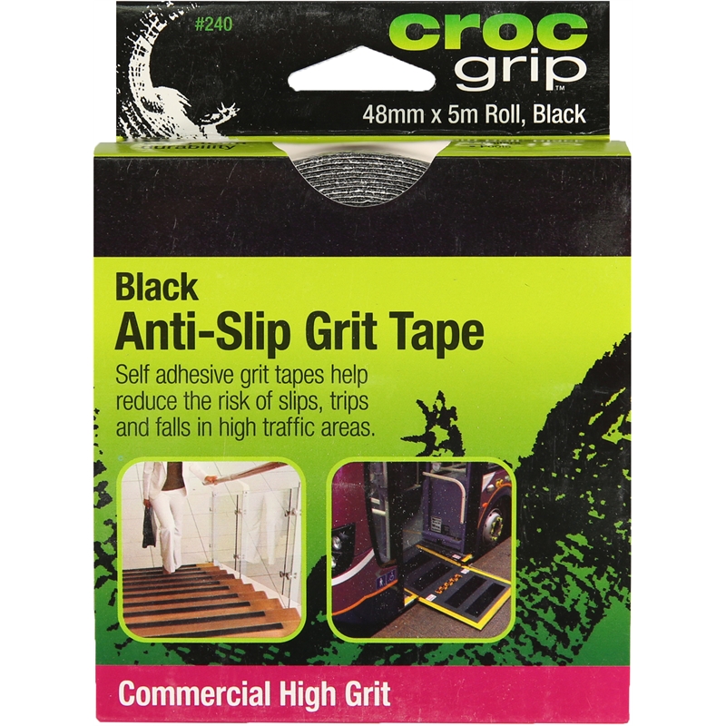 Croc Grip AntiSlip Grit Tape 48x5000mm Black Commercial