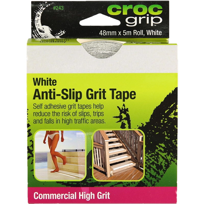 Croc Grip AntiSlip Grit Tape 48x5000mm White Commercial Bunnings